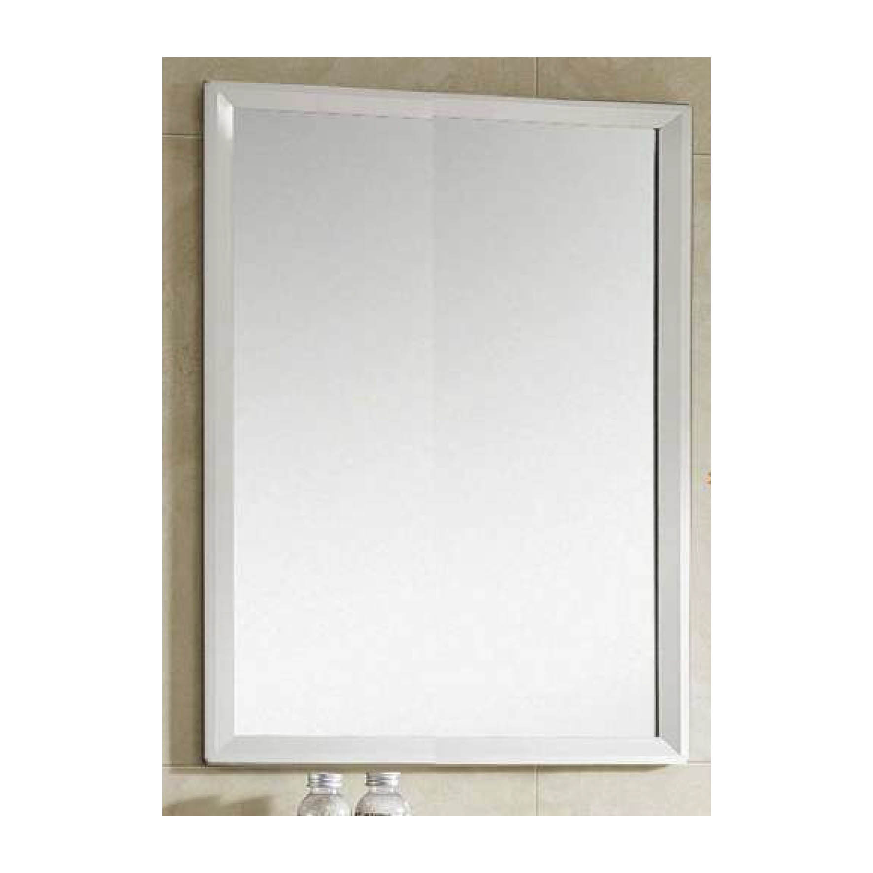 Zaffiro : Stainless Steel Framed Mirror (White) – PHT-5040W-50-M