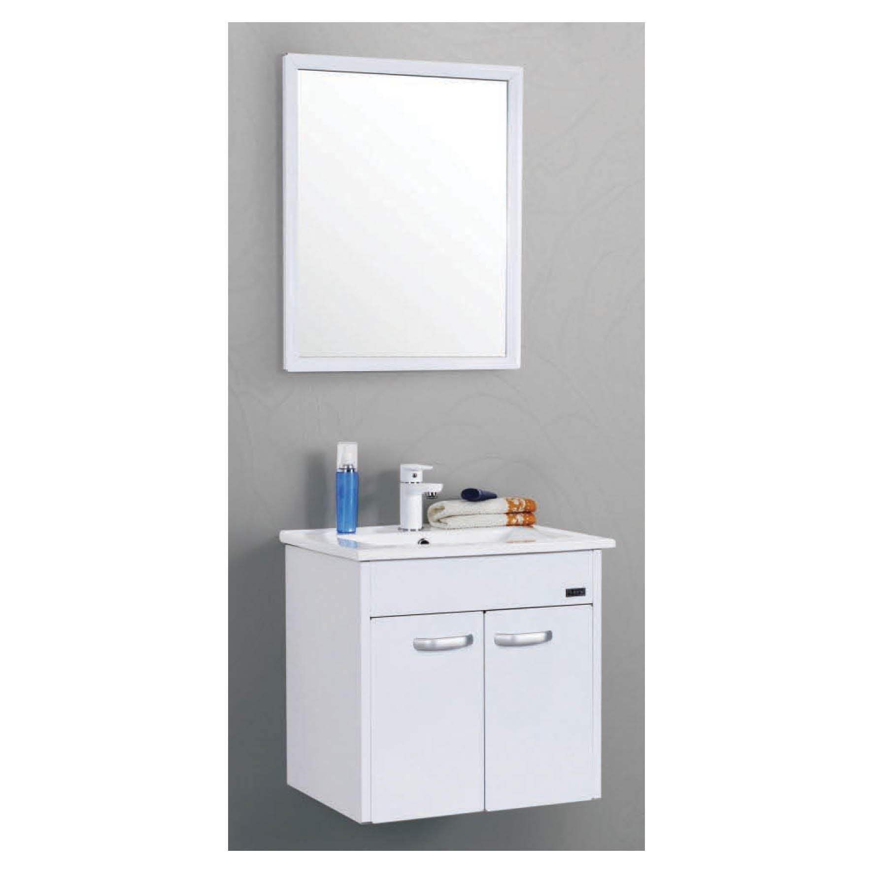 Rubine – Stainless Steel Vanity Cabinet with Built-In Basin – RBF-1054D2-WH