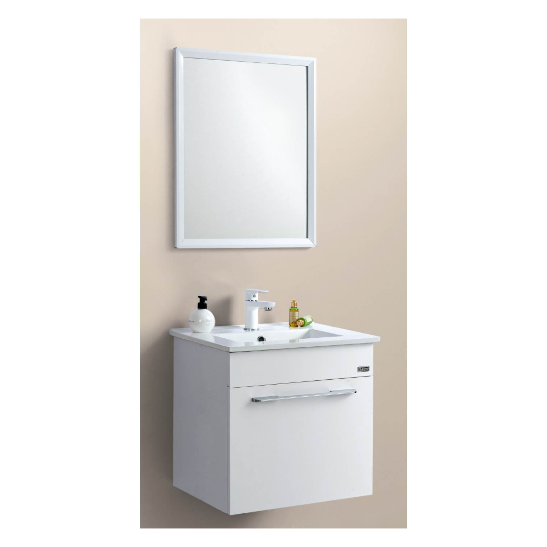 Rubine – Stainless Steel Vanity Cabinet with Built-In Basin – RBF-1154D1-WH