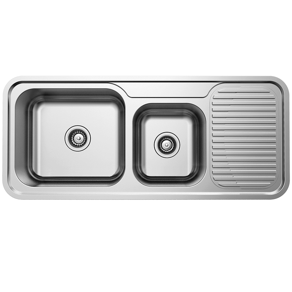 Rubine – 1¾ Bowl + Drainer Stainless Steel Sink – JUX-661R