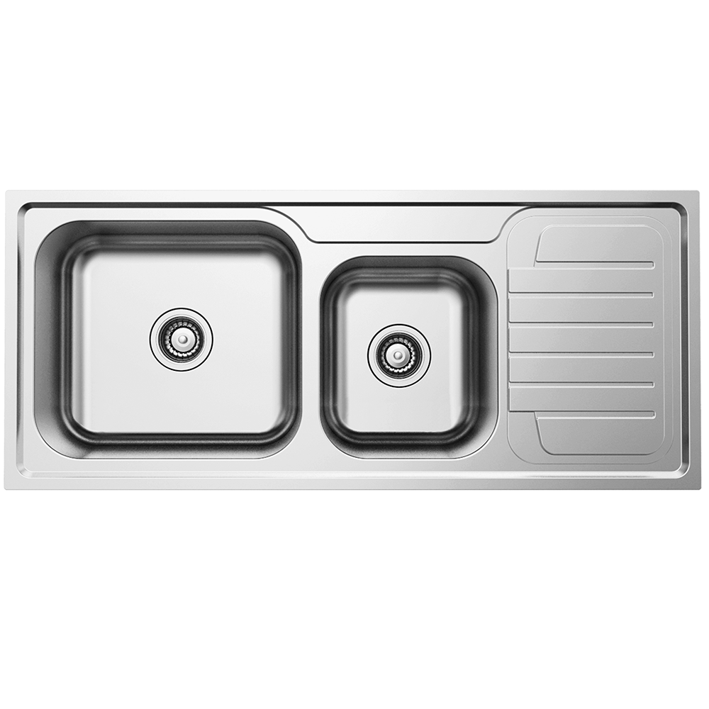 Rubine – 1¾ Bowls + Drainer Stainless Steel Sink – JUX-861R