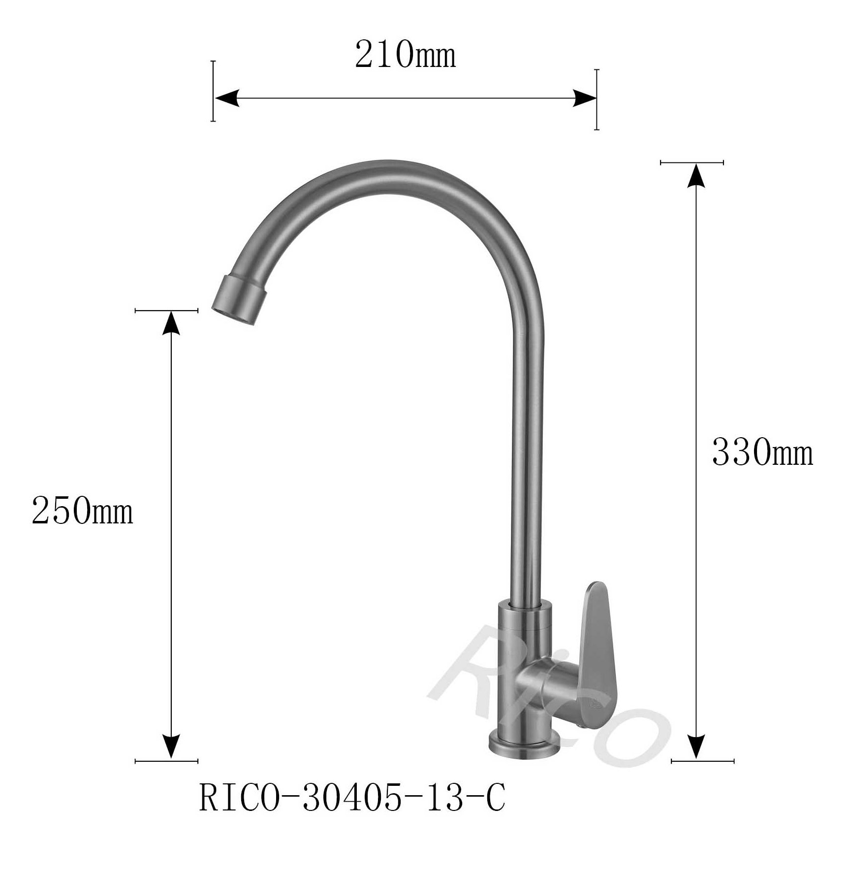 Rico : Stainless Steel Sink Cold Tap – RICO-30405-13-C