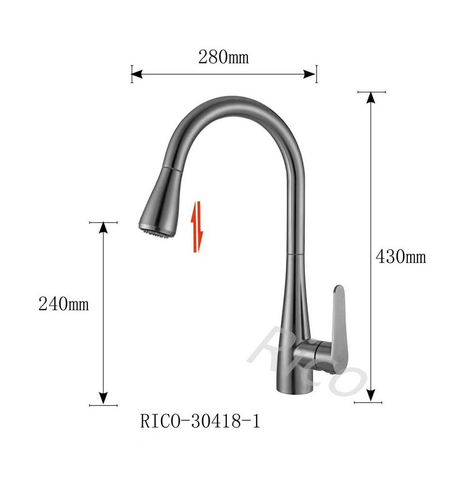 Rico : Stainless Steel Sink Mixer – RICO-30418-1