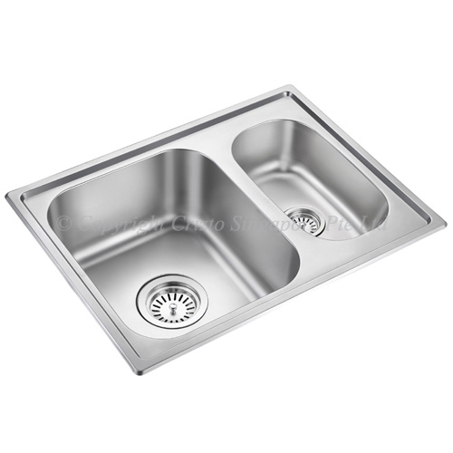 Crizto – 2 Bowl Stainless Steel Sink – CKS-1016S-SV