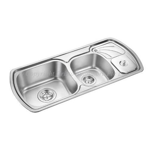 Crizto – 2 Bowls + Drainer + Dustbin Stainless Steel Sink – CKS-1004S-SV