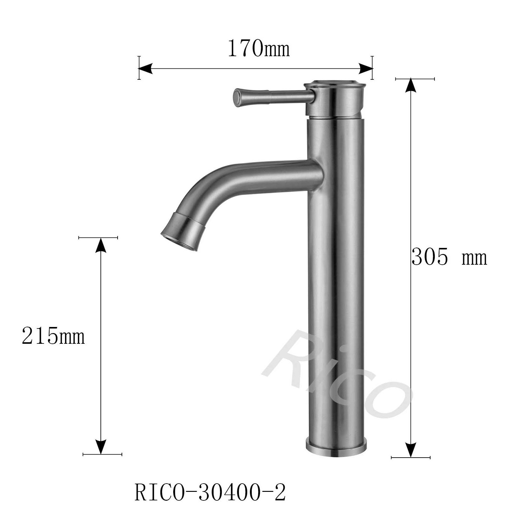 Rico : Stainless Steel Tall Basin Mixer – RICO-30400-2