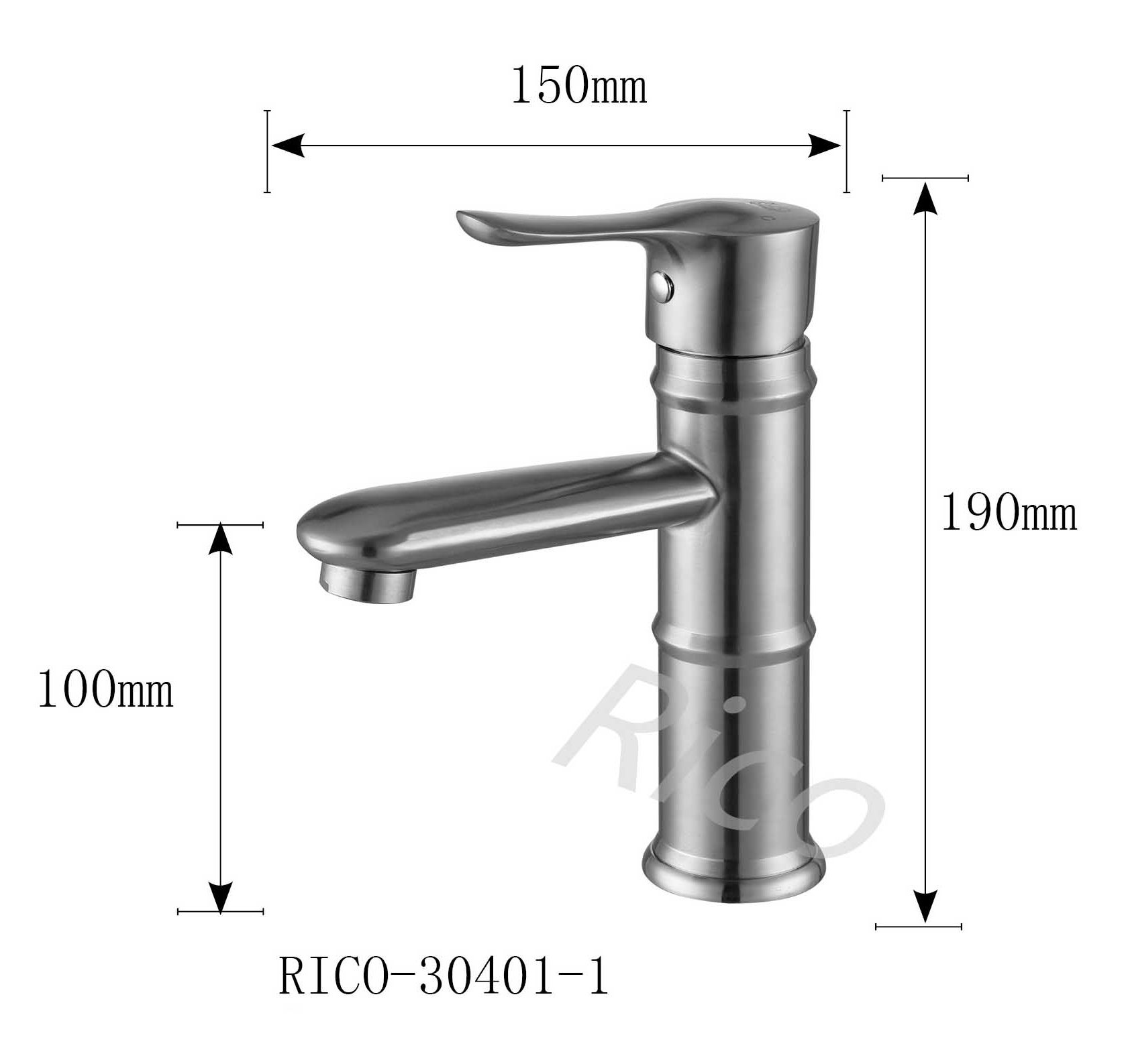 Rico : Stainless Steel Basin Mixer – RICO-30401-1