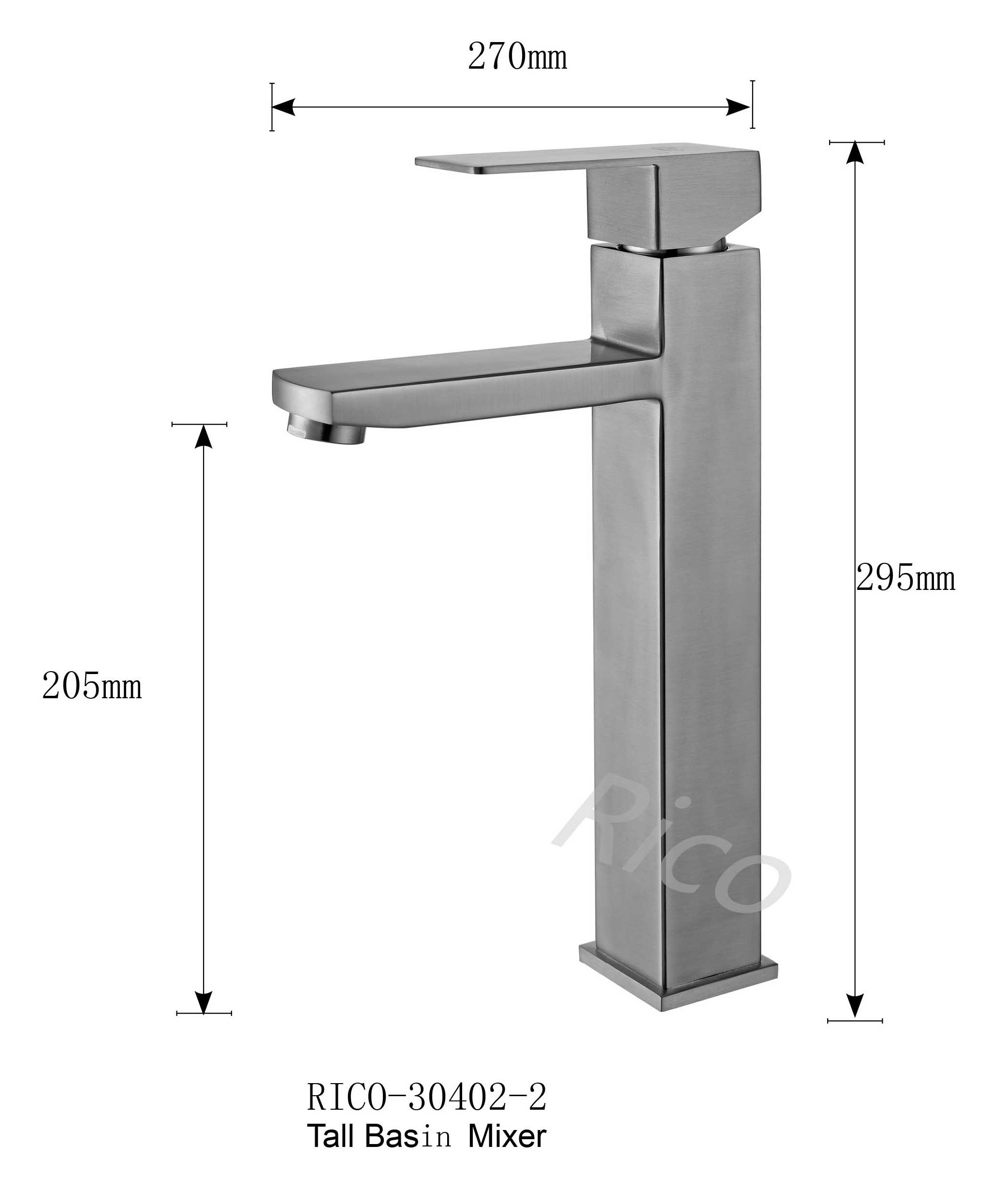 Rico : Stainless Steel Tall Basin Mixer – RICO-30402-2