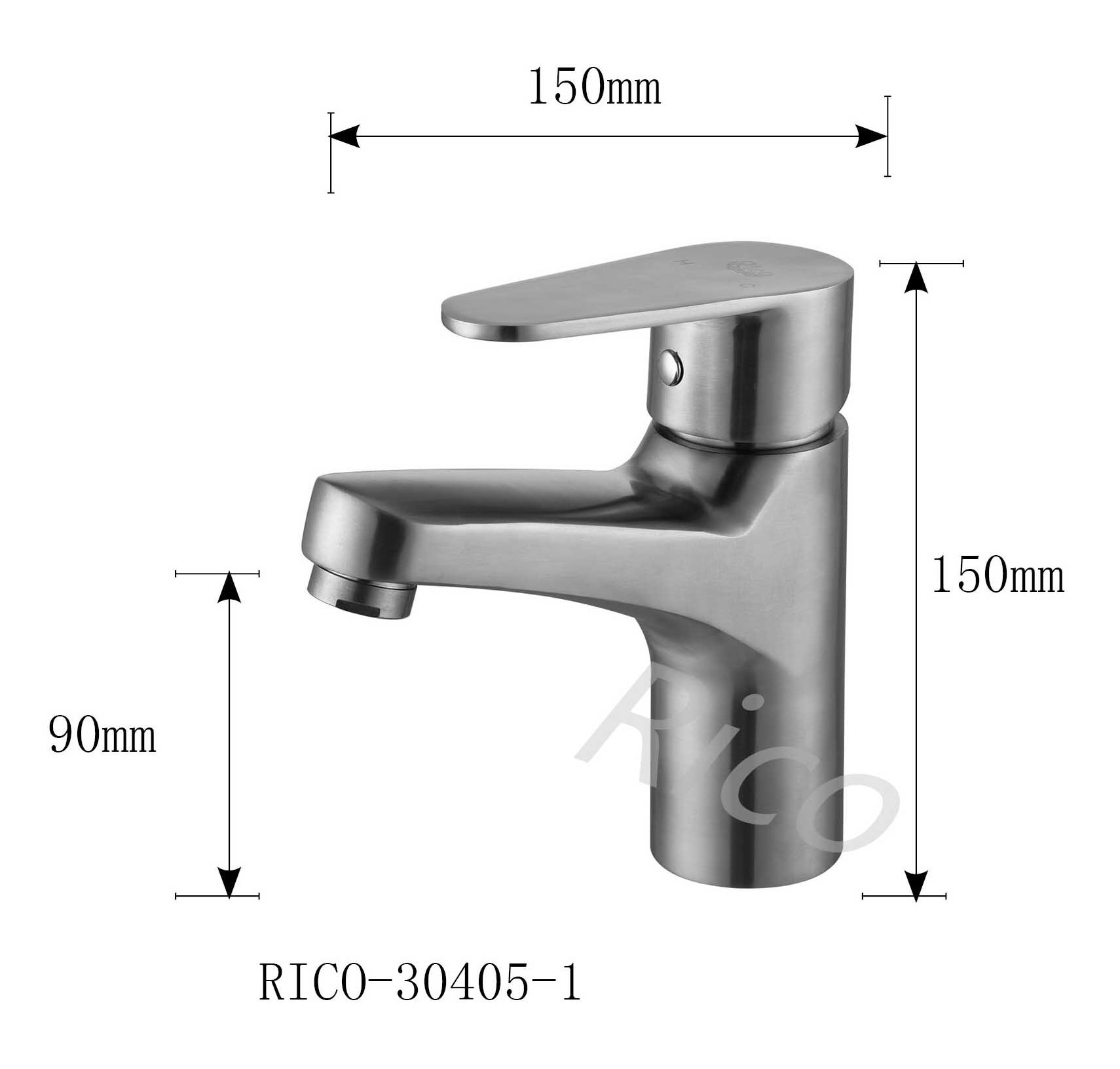 Rico : Stainless Steel Basin Mixer – RICO-30405-1