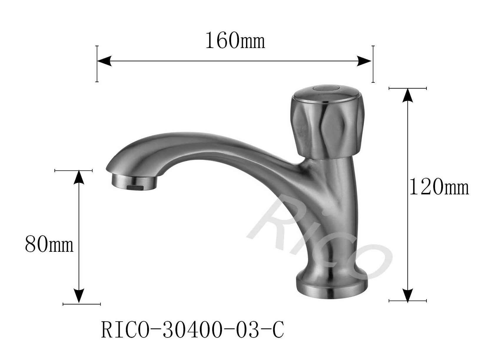 Rico : Stainless Steel Basin Cold Tap – RICO-30400-03-C