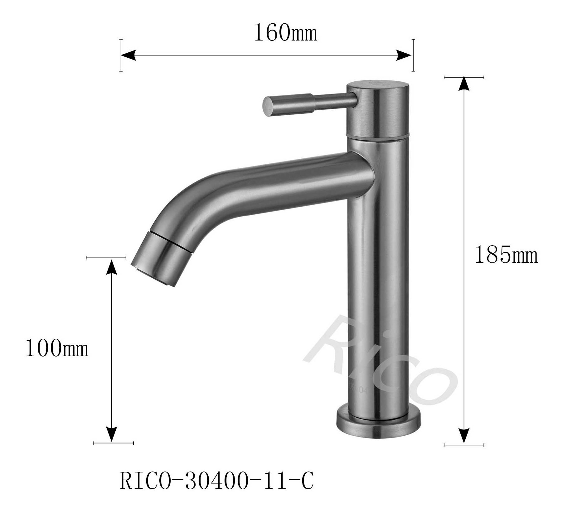 Rico : Stainless Steel Basin Cold Tap – RICO-30400-11-C