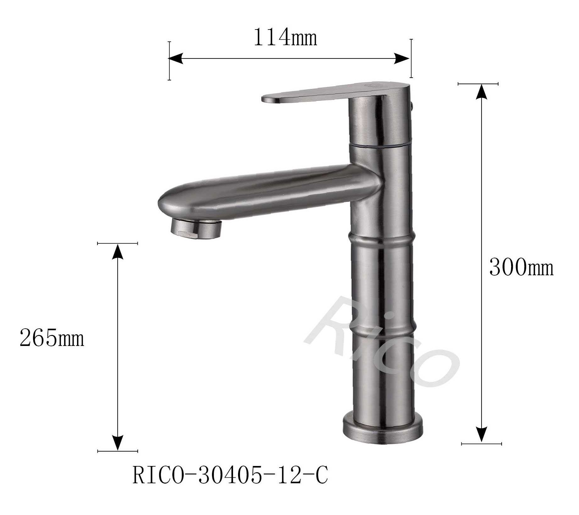 Rico : Stainless Steel Tall Basin Cold Tap – RICO-30405-12-C