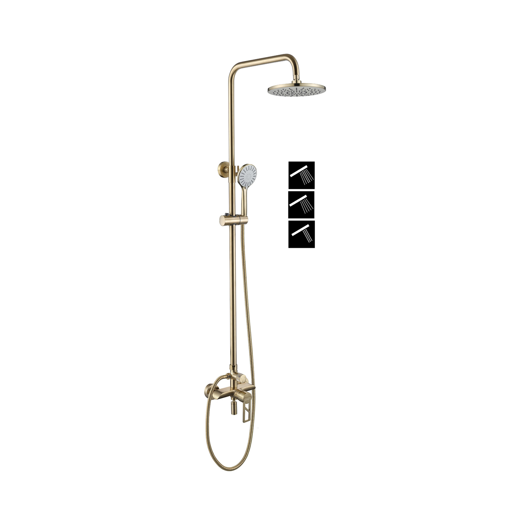 NTL – Rain Shower Set (Brushed Gold) – NTL-1037G