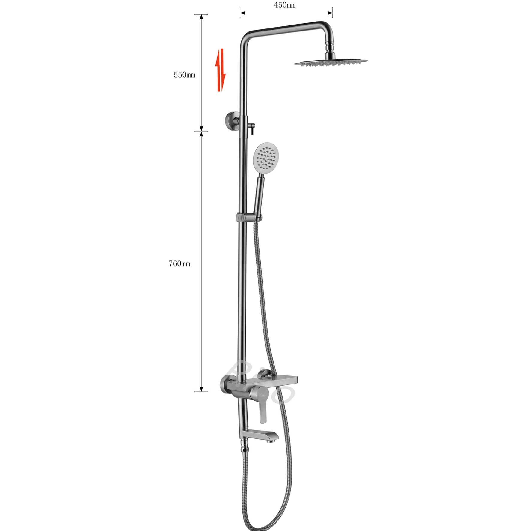 Rico : Stainless Steel Rain Shower Set – RICO-30407-1